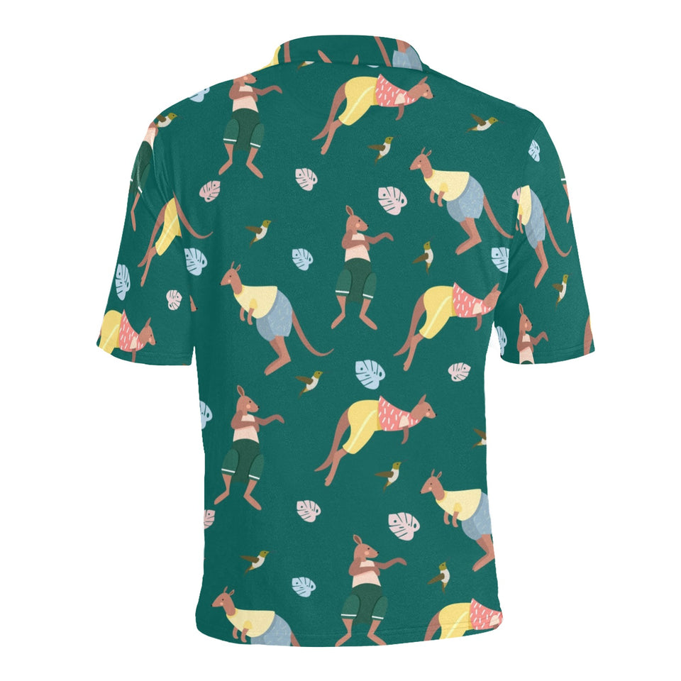 Kangaroo leaves pattern Men's All Over Print Polo Shirt