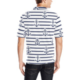 Anchor rope nautical pattern Men's All Over Print Polo Shirt