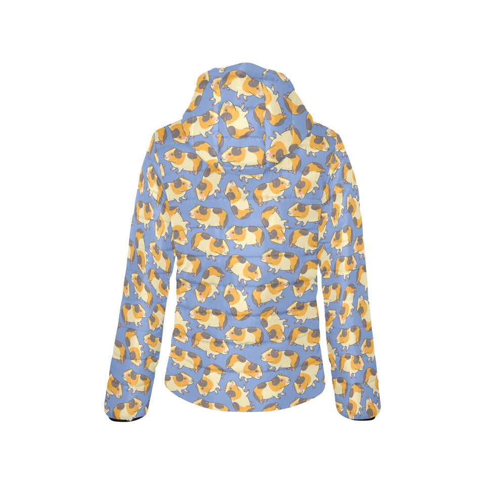 Guinea Pig Pattern Print Design 02 Women's Padded Hooded Jacket