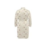 Jack Russel Pattern Print Design 02 Men's Long Sleeve Belted Night Robe