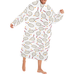 Tennis Pattern Print Design 04 Blanket Robe with Sleeves