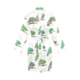 Chameleon lizard pattern Women's Long Sleeve Belted Night Robe