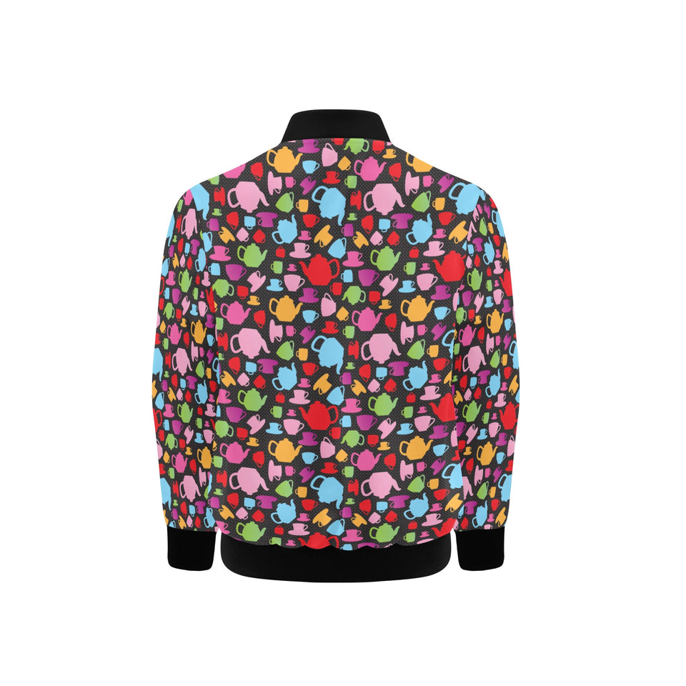 Tea pots Pattern Print Design 01 Kids' Boys' Girls' Bomber Jacket