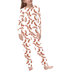 Sausage Pattern Print Design 04 Kids' Boys' Girls' All Over Print Pajama Set