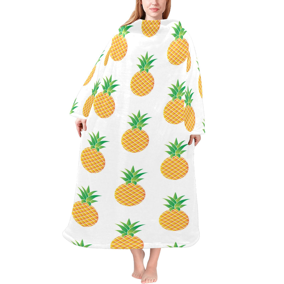 Pineapples pattern Blanket Robe with Sleeves