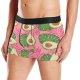 Avocado slices leaves pink back ground Men's All Over Print Boxer Briefs Men's Underwear