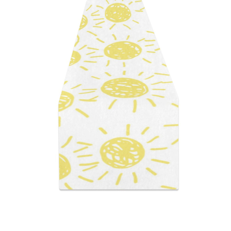 hand drawn sun pattern Table Runner