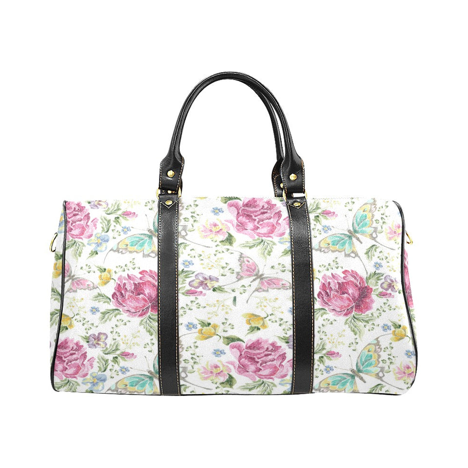 Hand drawn butterfly rose Travel Bag