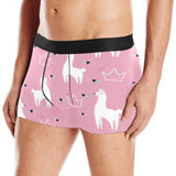 Llama Alpaca pink background Men's All Over Print Boxer Briefs Men's Underwear