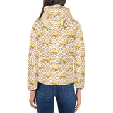Rhino yellow theme pattern Women's Padded Hooded Jacket