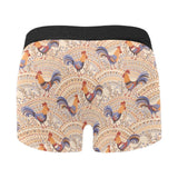 Cute rooster chicken cock floral ornament backgrou Men's All Over Print Boxer Briefs Men's Underwear