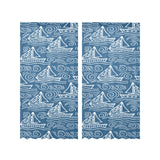 Hand drawn sailboat pattern Gauze Curtain