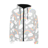 Cute rainbow clound star pattern Men's Padded Hooded Jacket