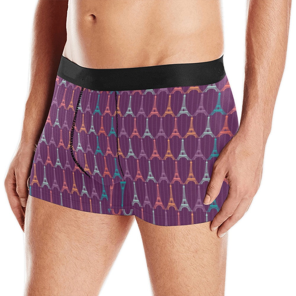 Eiffel Tower Pattern Print Design 05 Men's All Over Print Boxer Briefs Men's Underwear