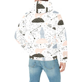 Polar bears star poka dot pattern Men's Padded Hooded Jacket