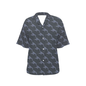Swordfish Pattern Print Design 03 Women's All Over Print Hawaiian Shirt