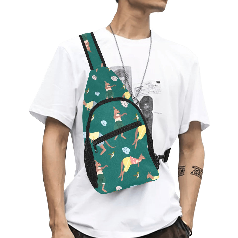Kangaroo leaves pattern All Over Print Chest Bag