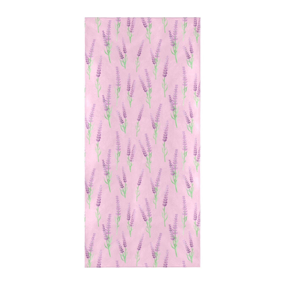 Lavender pattern pink background Beach Towel