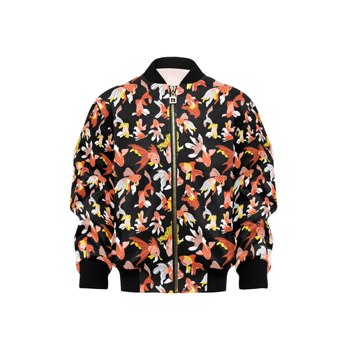 Goldfish Pattern Print Design 03 Kids' Boys' Girls' Bomber Jacket