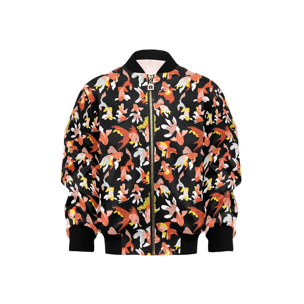 Goldfish Pattern Print Design 03 Kids' Boys' Girls' Bomber Jacket