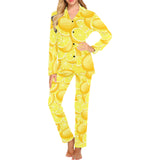 lemon pattern Women's Long Pajama Set