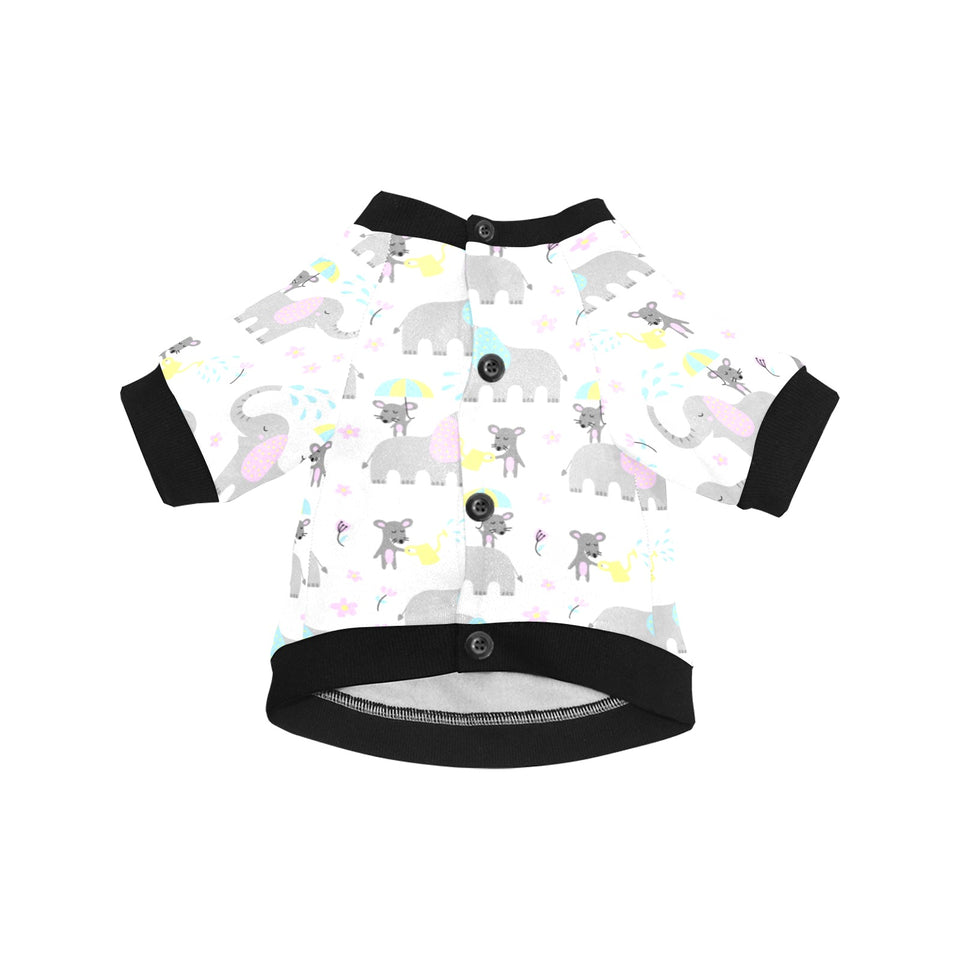 Cute elephant mouse pattern All Over Print Pet Dog Round Neck Fuzzy Shirt