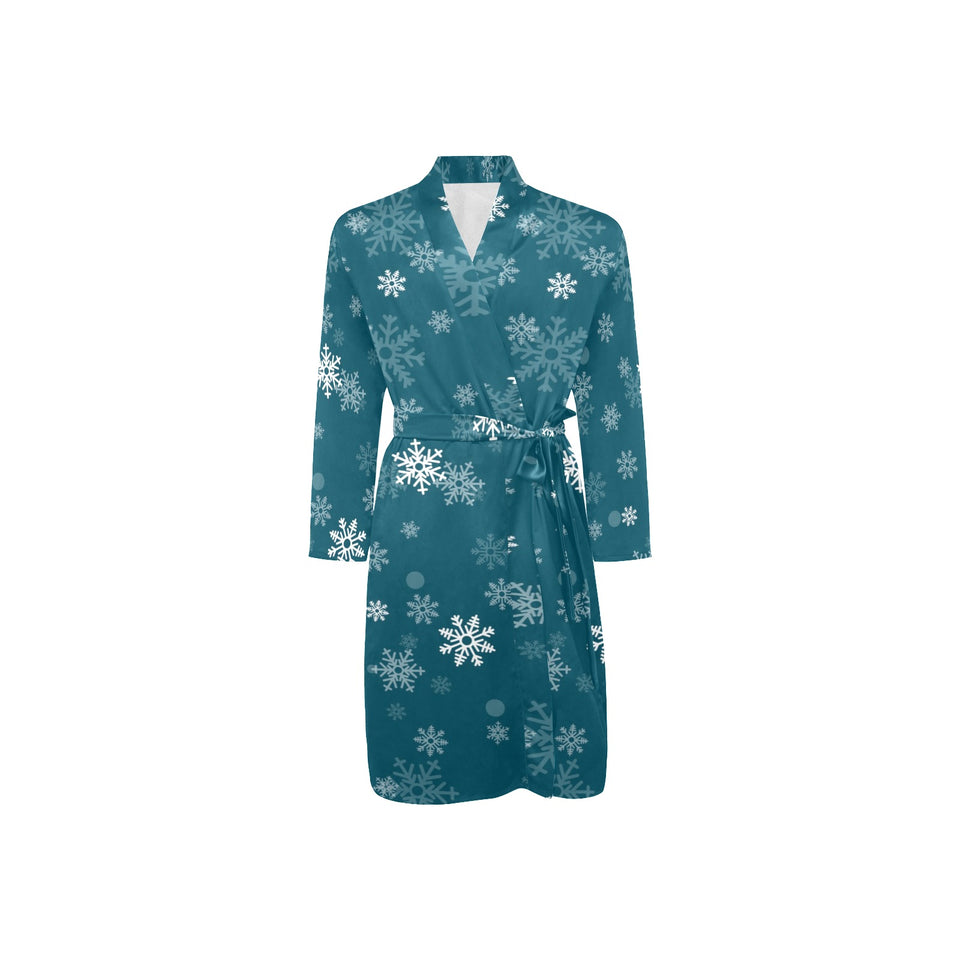 Colorful mushroom pattern Men's Long Sleeve Belted Night Robe