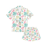 Colorful shell pattern Kids' Boys' Girls' V-Neck Short Pajama Set