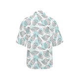 Shell polynesian tribal Women's All Over Print Hawaiian Shirt