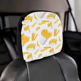 French fries white paper box pattern Car Headrest Cover