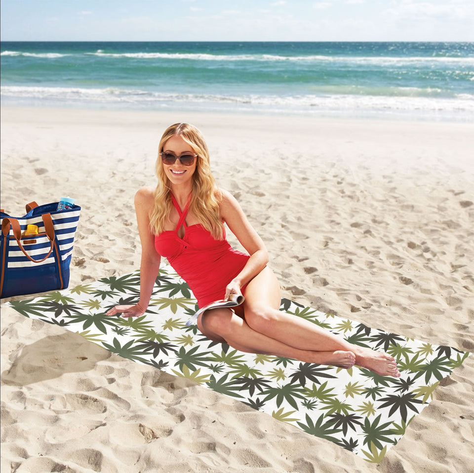 Canabis Marijuana Weed Pattern Print Design 05 Beach Towel