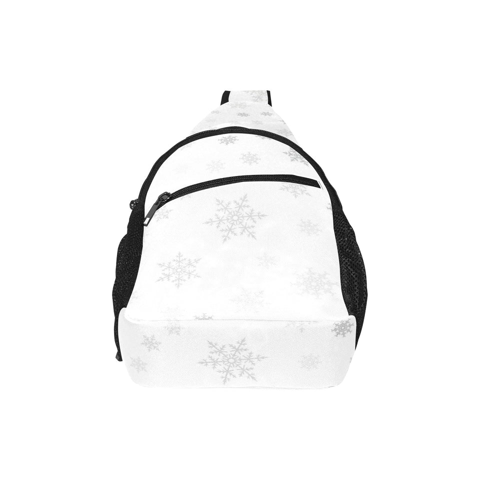 Snowflake pattern white background All Over Print Chest Bag