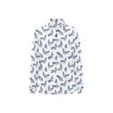 Pigeon Pattern Print Design 03 Women's Long Sleeve Polo Shirt
