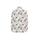 cute mermaid pattern Women's Long Sleeve Polo Shirt