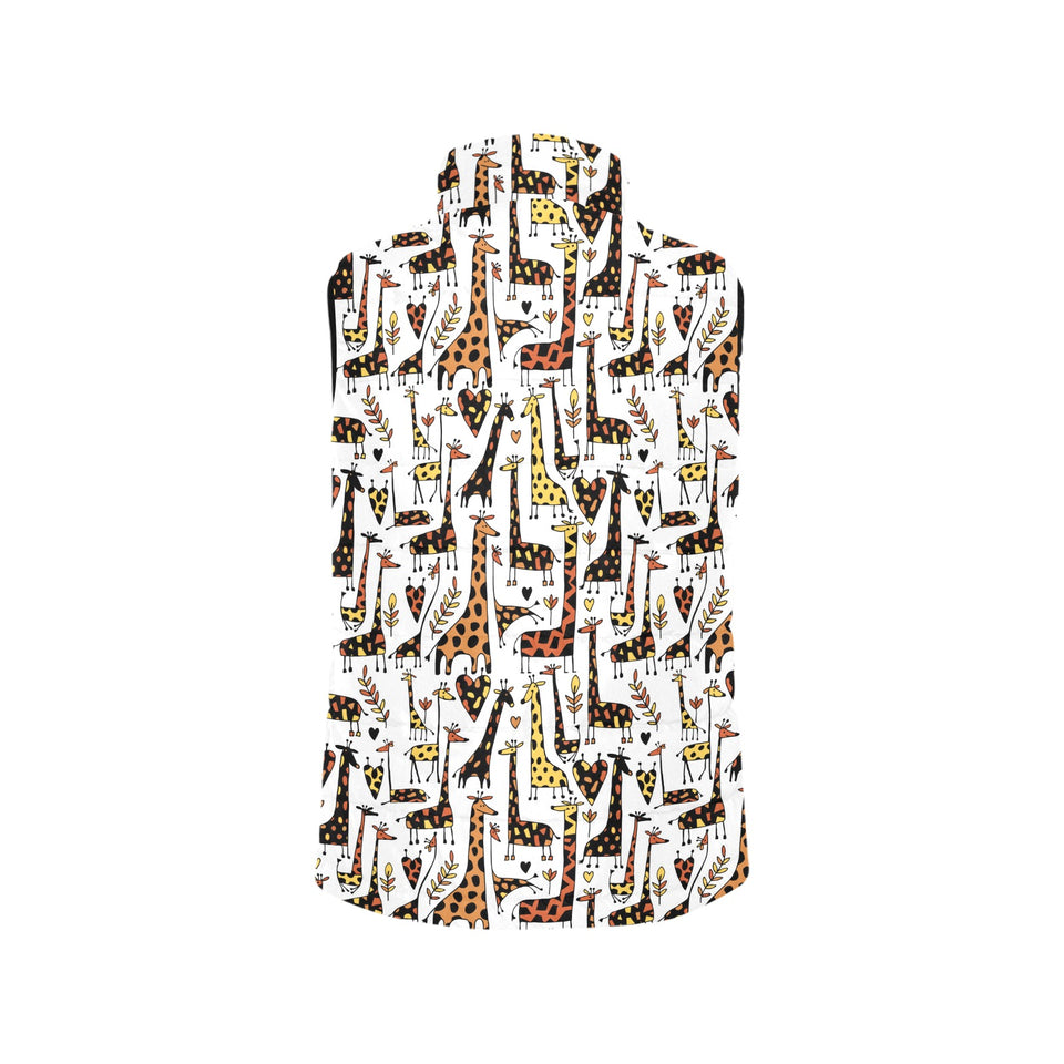 Giraffe Pattern Print Design 05 Women's Padded Vest