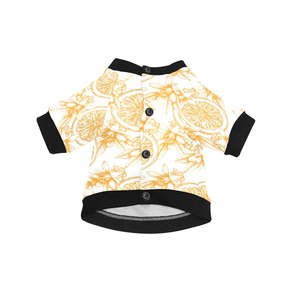 hand drawn orange fruit pattern All Over Print Pet Dog Round Neck Fuzzy Shirt