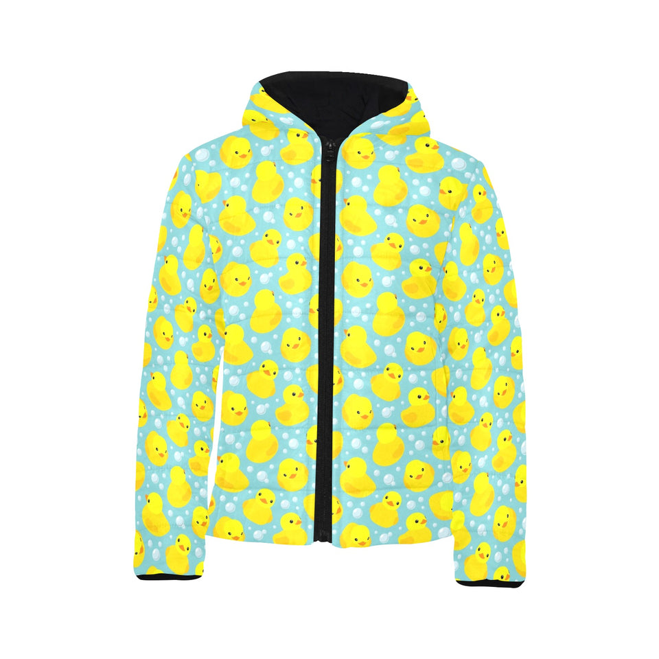 Duck Pattern Print Design 03 Kids' Boys' Girls' Padded Hooded Jacket