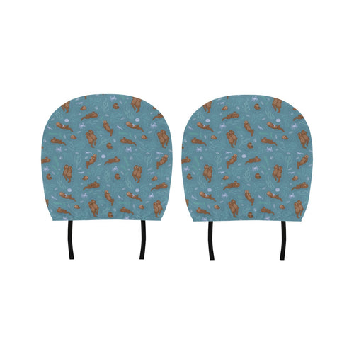 Sea otters pattern Car Headrest Cover