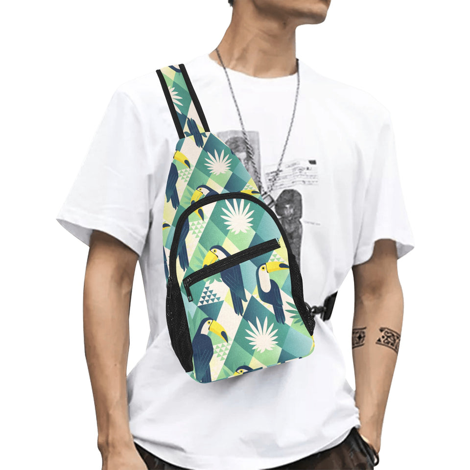 Toucan tropical leaves design pattern All Over Print Chest Bag