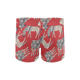 Zebra abstract red background Men's Swimming Trunks