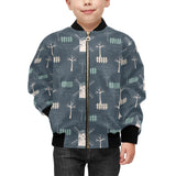 windmill tree pattern Kids' Boys' Girls' Bomber Jacket