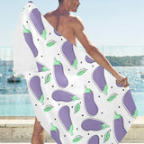 Eggplant Pattern Print Design 05 Beach Towel
