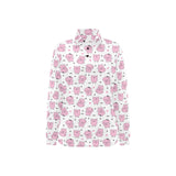 Pig Pattern Print Design 03 Women's Long Sleeve Polo Shirt