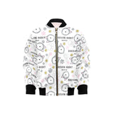 Siberian Husky design pattern Kids' Boys' Girls' Bomber Jacket