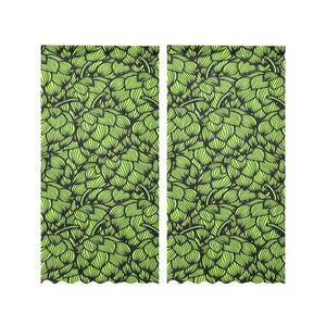 Green hop pattern Gauze Curtain