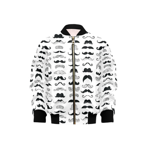 Mustache Beard Pattern Print Design 04 Kids' Boys' Girls' Bomber Jacket