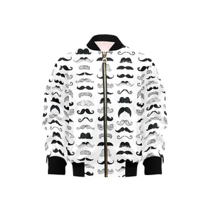 Mustache Beard Pattern Print Design 04 Kids' Boys' Girls' Bomber Jacket