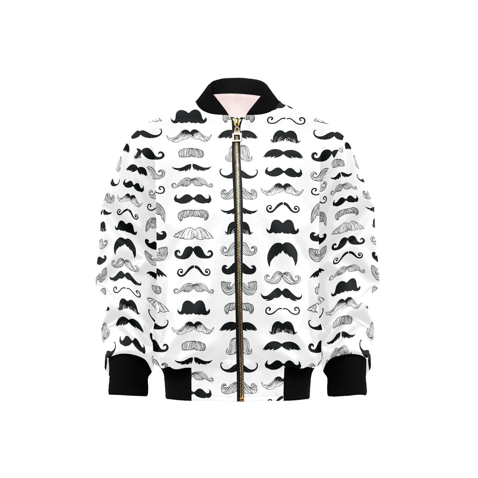 Mustache Beard Pattern Print Design 04 Kids' Boys' Girls' Bomber Jacket