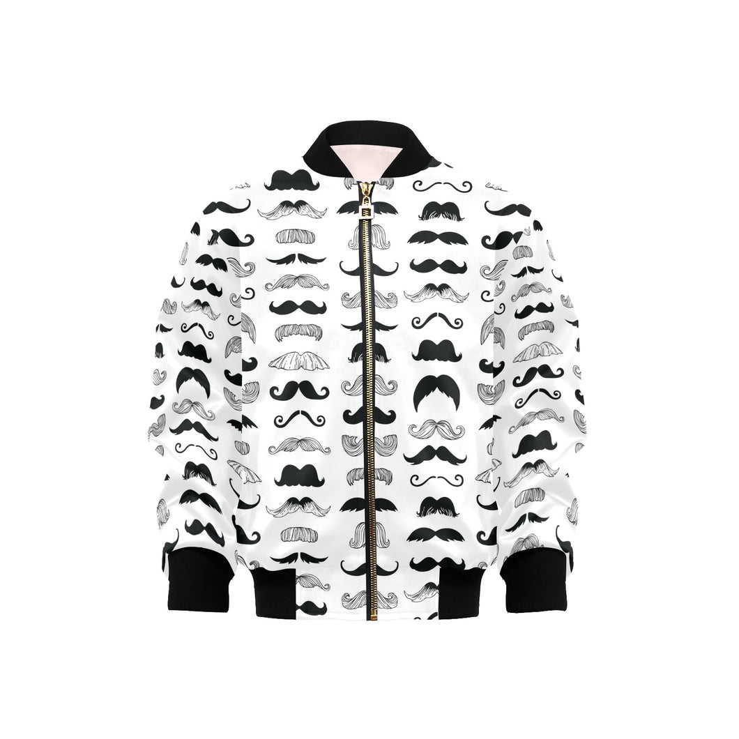 Mustache Beard Pattern Print Design 04 Kids' Boys' Girls' Bomber Jacket
