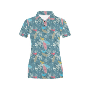 Squirrel Pattern Print Design 01 Women's All Over Print Polo Shirt